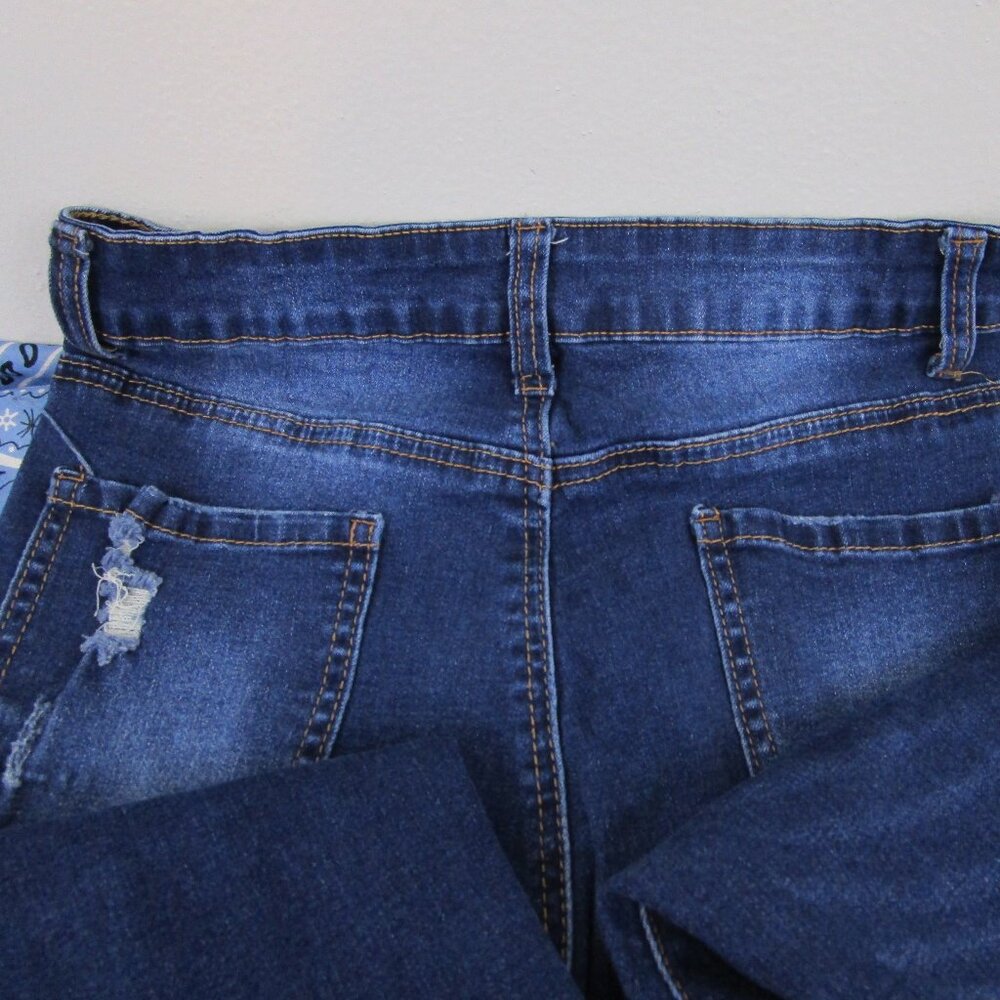 Bamboo Distressed High Rise Stretch Skinny Jeans - Picture 8 of 14